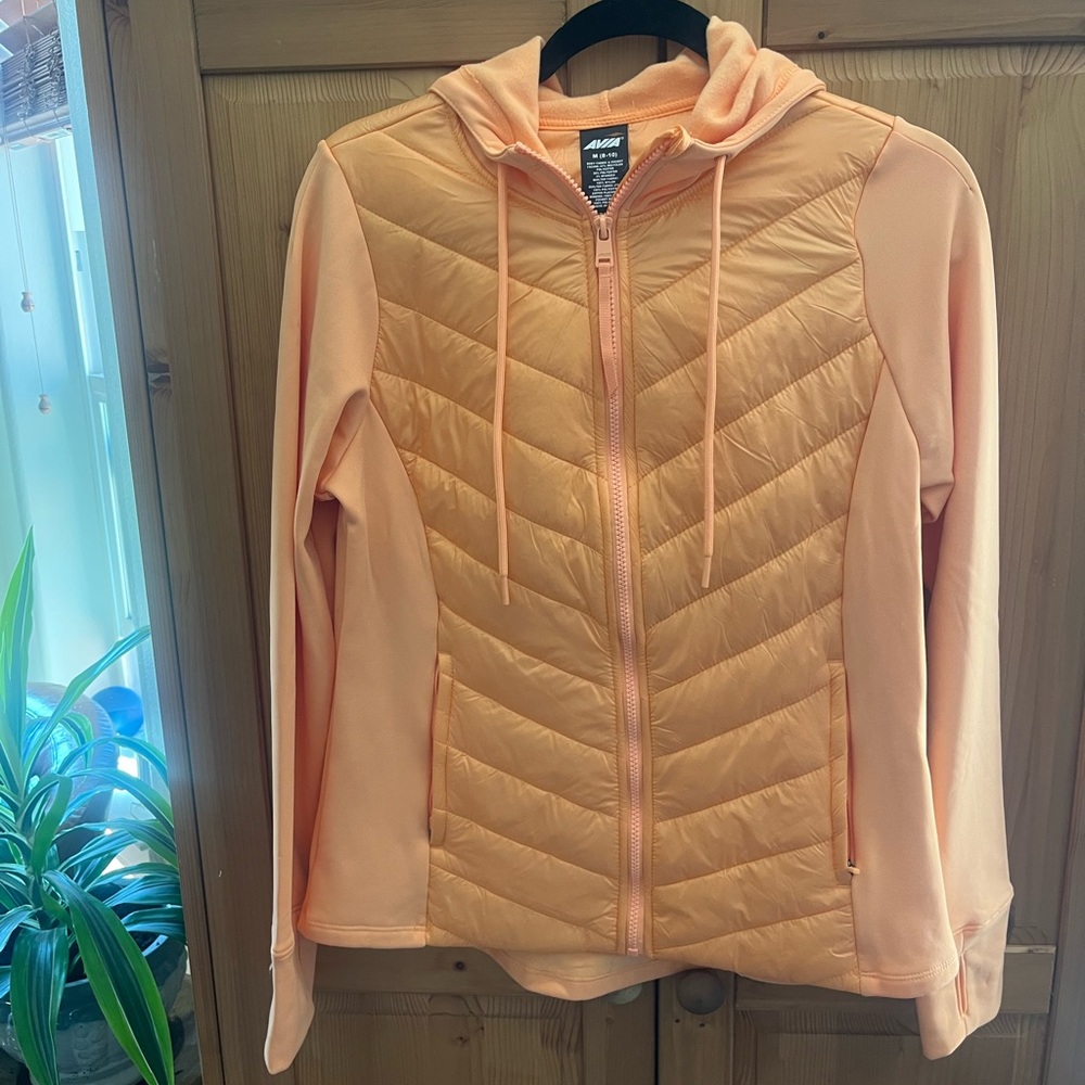 Avia Women's Peach Hooded Puffer Jacket
